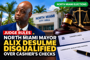 North Miami Mayor Alix Desulme, disqualified from the November 2026 mayoral election following an October 19 court ruling