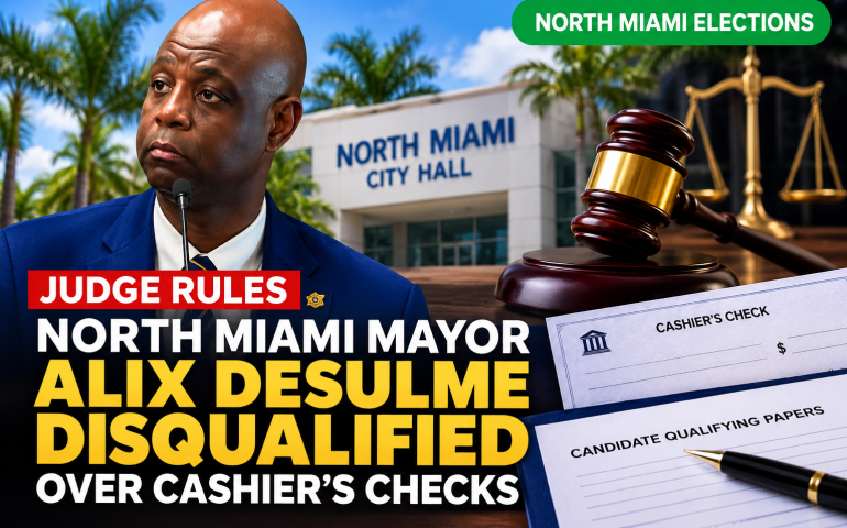 North Miami Mayor Alix Desulme, disqualified from the November 2026 mayoral election following an October 19 court ruling